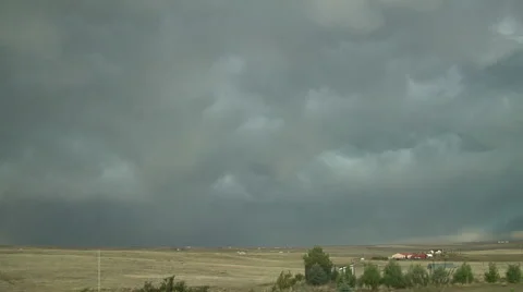 Time Lapse of Mammatus in Prairie Thunderstorm Stock Footage 54732353