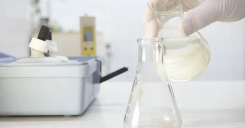 Time-lapse of a man checking the hardness of the water Stock Footage 50927735