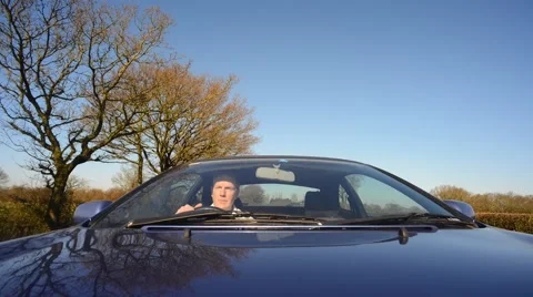 Time lapse man driving car along country road yorkshire united kingdom Stock Footage 61728617