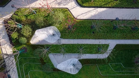 Time lapse of man-made pond and meadow Stock Footage 168397209