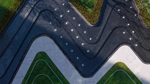 Time lapse of man-made pond and meadow Stock Footage 168397594