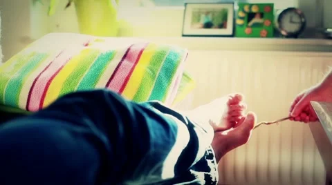 Time Lapse - Man Tickling Barefoot Girl Video stock 10687344