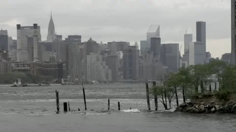 Time-Lapse Manhattan Hudson River View Stock Footage 22159771