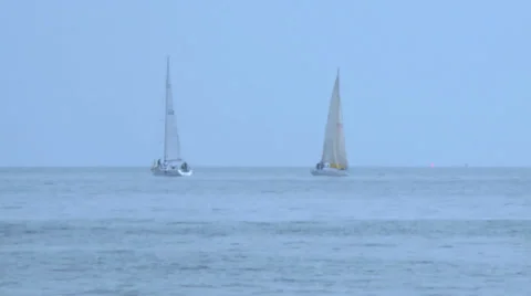 Time lapse of many Yachts Stock Footage 37116854