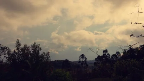 Time-lapse of a massive dark dense cloud passing, over the eastern Andean mou Stock Footage 291184146