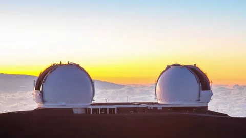 Time lapse Mauna Kea observatory Big Island Hawaii. Video stock 70822671