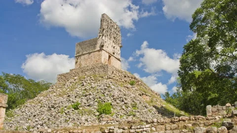 Time-lapse of the mayan ruins. Pyramid in Labna, Yucatan Peninsula, Mexico. Stock Footage 143636916