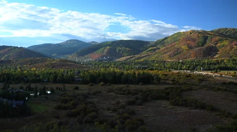 Time-lapse of meadow and highway 224 near Park City, Utah. Stock Footage 47227419