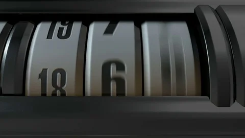Time lapse of a mechanical odometer with dates and years increasing over time Stock Footage 72370818