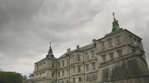 Time lapse. Medieval Pidhirtsi Castle Near Lviv, Ukraine Stock Footage 345486709