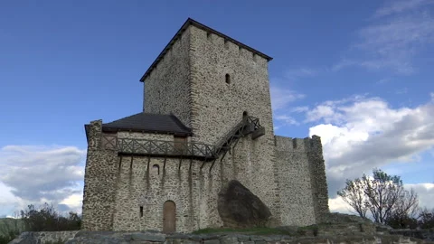 Time lapse of a medieval tower of Vrsac Stock Footage 212427350
