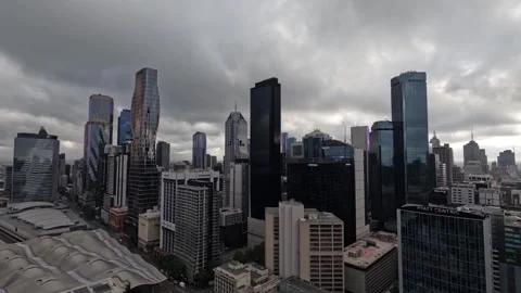 Time-lapse of Melbourne financial district skyscrapers and modern architecture u Stock Footage 336275389