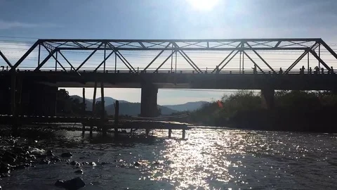 Time Lapse Memorial Bridge, Pai, Thailand. Stock Footage 92432538