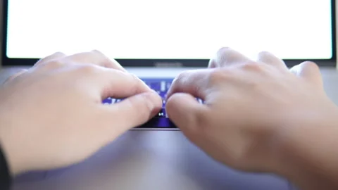 Time lapse of men's hands typing text, code on the keyboard of the laptop. Stock Footage 143296098