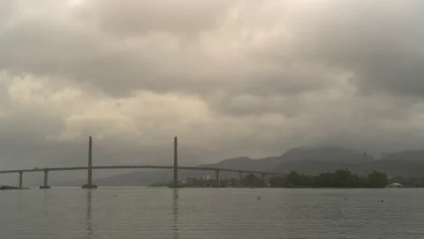 Time Lapse of Merah Putih Bridge Ambon Maluku Indonesia Stock Footage 152377036