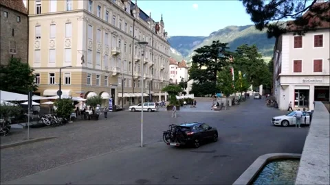 Time lapse, Merano, piazza della Rena, Italy. Stock Footage 133449883