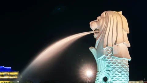 Time-lapse of Merlion  Stock Footage 249615144