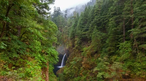 Time Lapse of Metlako Falls in Eagle Creek along Columbia River Gorge in OR 4k Stock Footage 54510215