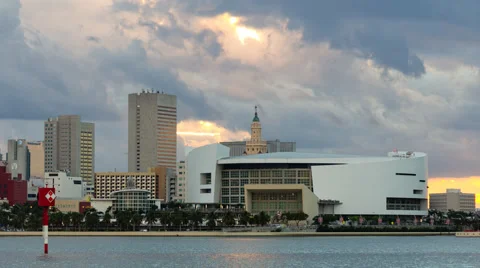 Time lapse of Miami, Florida on cloudy day Stock Footage 56006472