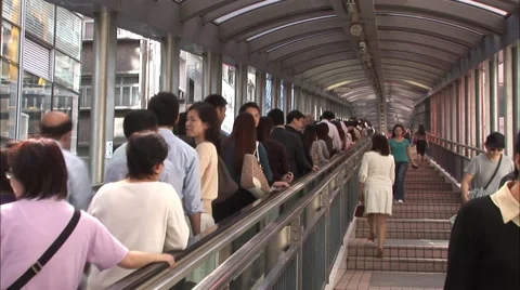 Time lapse, Mid Levels escalator, Hong Kong Stock Footage 56630295