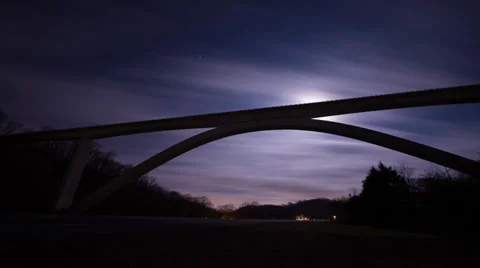 Time Lapse -  Midnight Bridge Night Sky Stock Footage 39543960