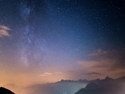Time Lapse of the Milky way and the starry sky Stock Footage 79452182