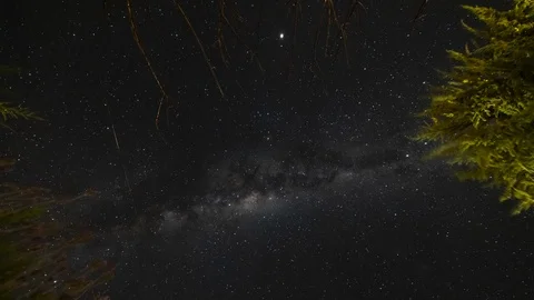 Time Lapse - Milky way galactic core moving above night sky Stock-Footage 107610346