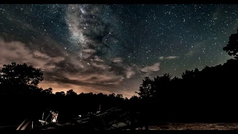 Time lapse of Milky way over a Mississippi farm 库存影片 83763711