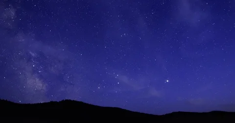 Time-lapse of milky way stars over mountain tops. Stock Footage