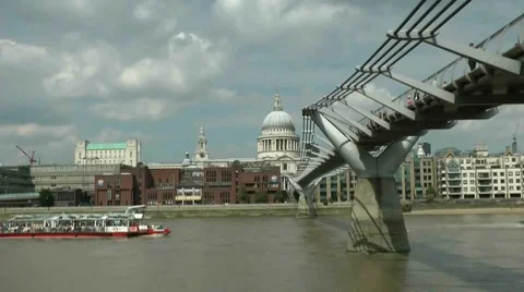 Time Lapse Millenium bridge, st pauls cathedral london Stock Footage 8548289