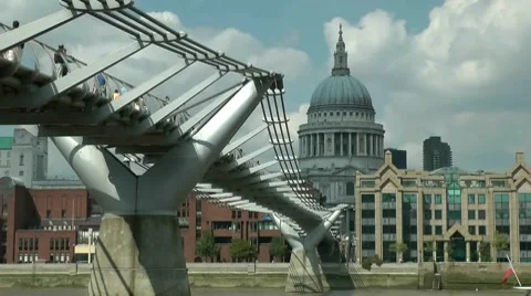 Time lapse Millennium bridge, st pauls, london england Stock Footage