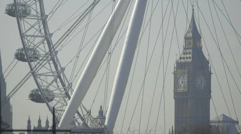 Time Lapse of Millennium Wheel and Big Ben, London, UK Video stock 36148142