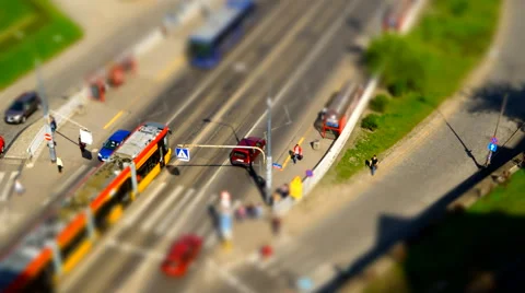Time lapse - miniature effect - traffic Stock Footage 49663070