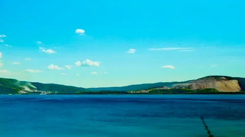 Time lapse of the mining plant and quarry in the mountains on the background Stock Footage 42230970