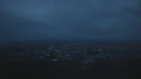 Time-lapse of the mist drifted over the city in the evening before it fade . Stock Footage 233517086