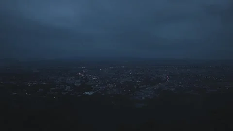Time-lapse of the mist drifted over the city in the evening. Stock Footage 255508725