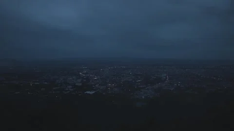 Time-lapse of the mist drifted over the city in the evening. Stock Footage 269820951