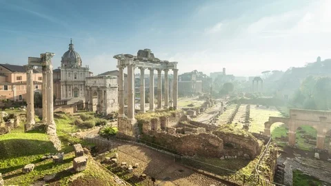 Time lapse of mist, Roman Forum in Rome, Italy Stock Footage 116062626