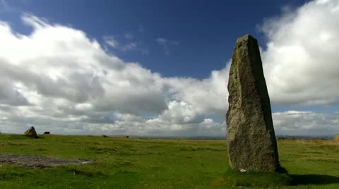 A time lapse of Mitchell's Fold stone circle, Shropshire Stock Footage