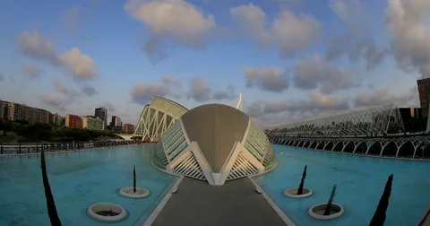 Time lapse Modern Architecture in Valencia 11 Stock Footage 80238999