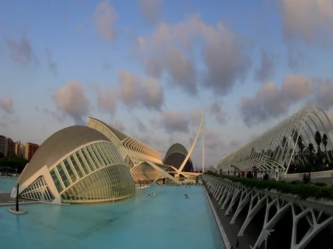 Time lapse Modern Architecture in Valencia 9 Stock Footage 80261174