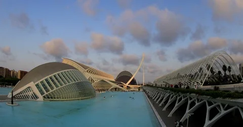 Time lapse Modern Architecture in Valencia 4 Stock Footage 80354142