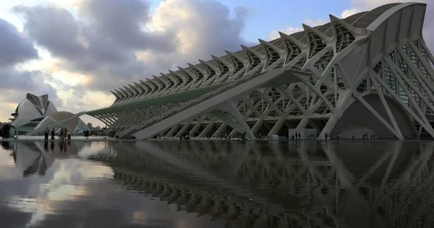Time lapse Modern Architecture in Valencia 3 Stock Footage 80369475