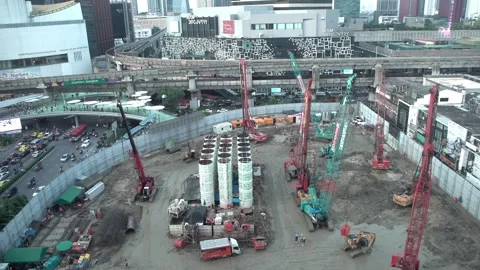 Time-lapse of a modern building construction site Stock Footage 301106651