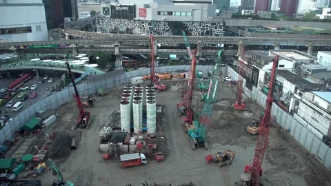 Time-lapse of a modern building construction site Stock Footage 301106688