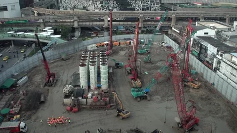 Time-lapse of a modern building construction site Stock Footage 301134908