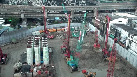 Time-lapse of a modern building construction site Stock Footage 301136547