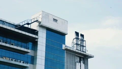 Time lapse of a modern building on sky background Stock Footage 128242355