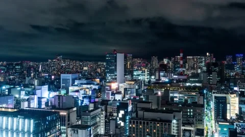 Time lapse of modern city night view. Stock Footage 202793555