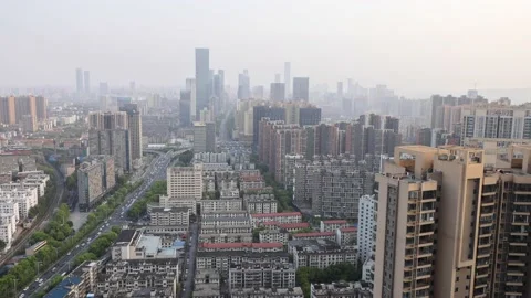 Time lapse of modern complex and traffic along on busy Hurong road from day.. Stock Footage 238653880